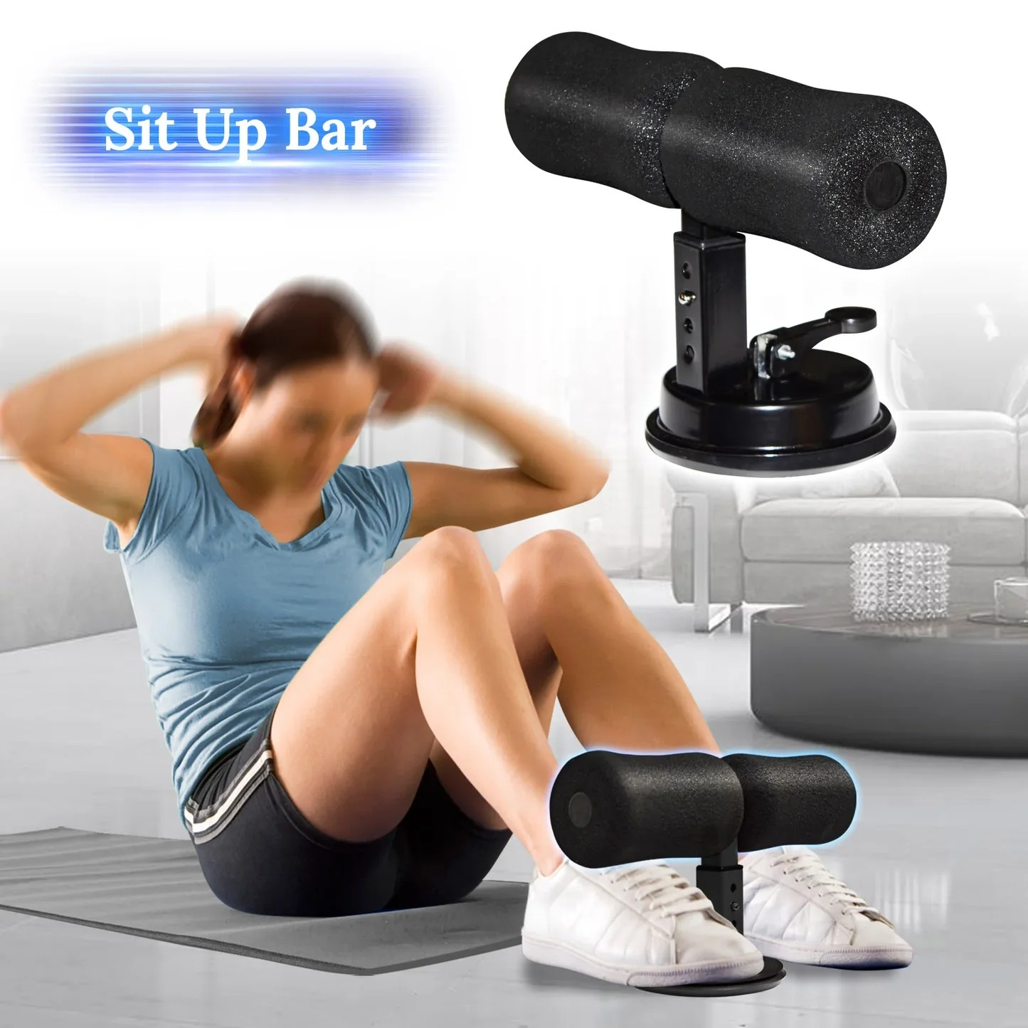Suction sit up ventous appareil idéal pour entrainez les abdos et les muscles à la maison sans besoin d'aller en salle de sport
